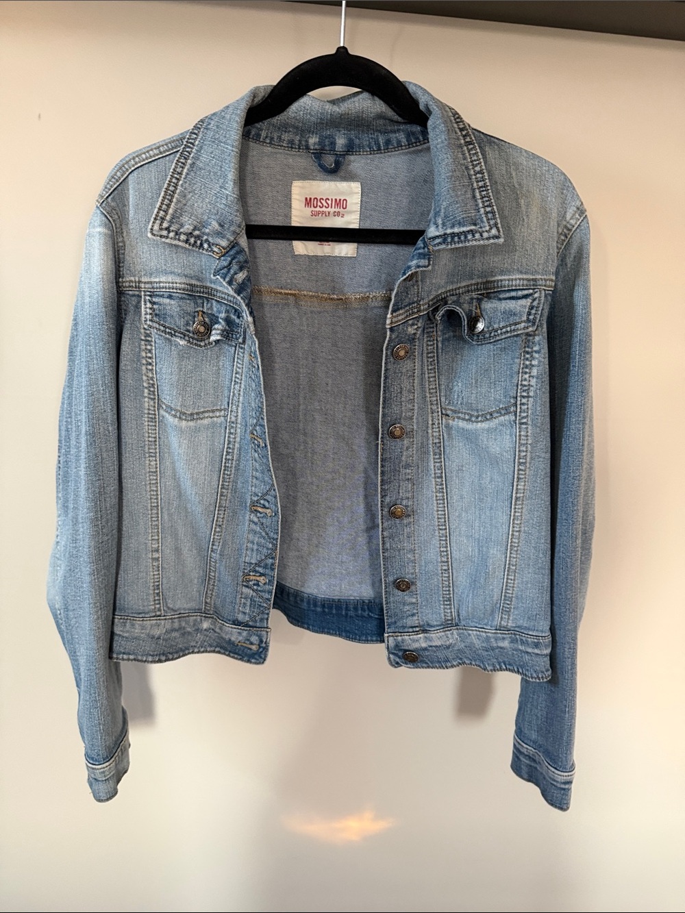Mossimo Supply Co. Light Blue Denim Jacket with Red Label